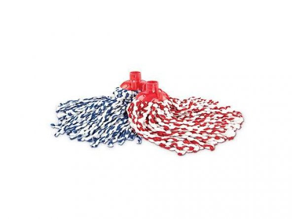 Elmop PM02 Yedek Islak Vidalı Mop Paspas Püskül Ucu - Pamuklu Mikrofiber İpli Mop Yedeği Başlığı - 4