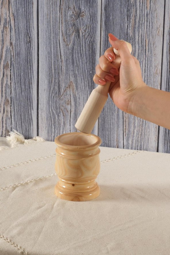 Ahşap Havan | Sarımsak Baharat Döveceği Seti - 3