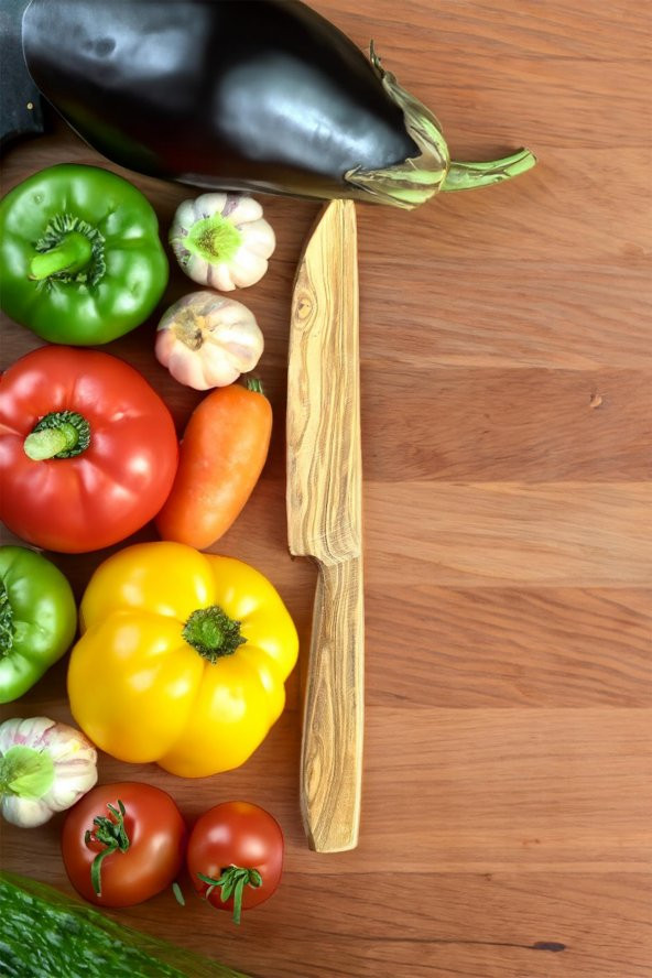 Zeytin Ağacı Bıçak | 21 Cm El Yapımı Ahşap Bıçak Doğal Ağaç Bıçak