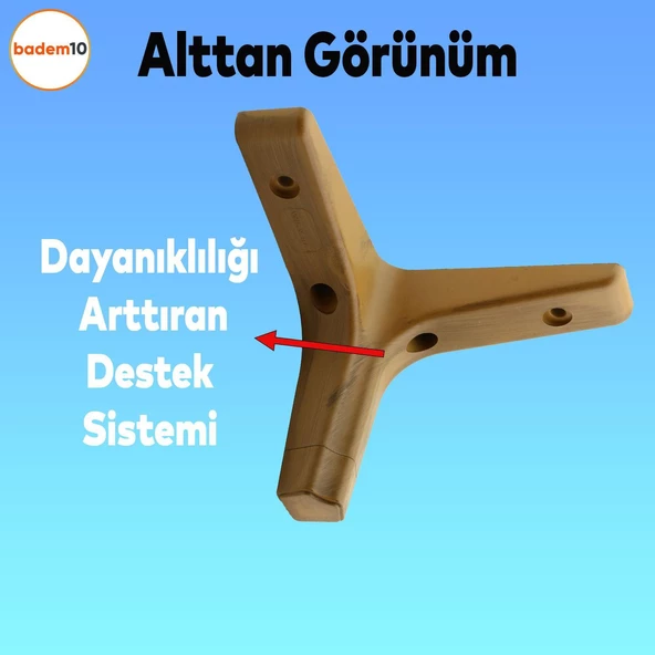 Sedef Lüks Mobilya Kanepe Sehpa Tv Ünitesi Koltuk Ayağı 12 Cm Koyu Ceviz Ayakları (4 ADET) - 4