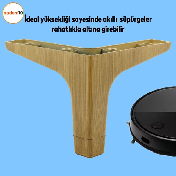 Sedef Lüks Mobilya Kanepe Sehpa Tv Ünitesi Koltuk Ayağı 12 Cm Açık Ceviz Ayakları (4 ADET) - 8