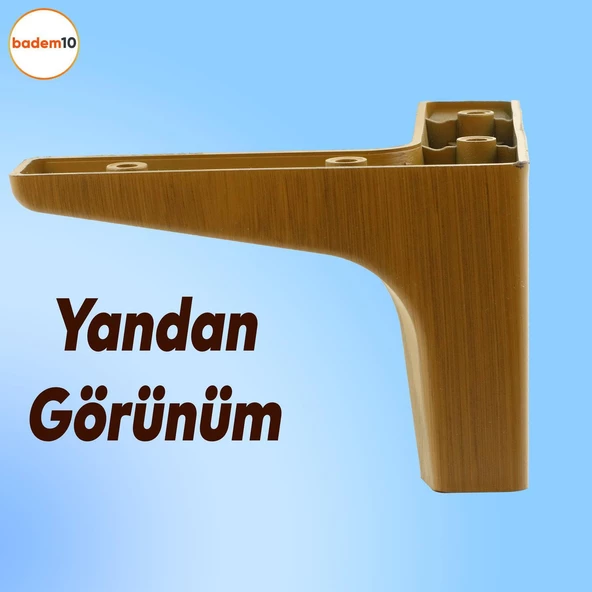 Dolap Mobilya Kanepe Sehpa Tv Ünitesi Koltuk Ayağı 10 Cm Koyu Ceviz Ayakları (4 ADET) - 5