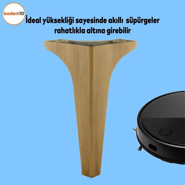 Sedef Lüks Mobilya Kanepe Tv Ünitesi Konsol Koltuk Ayağı 19 Cm Açık Ceviz Ayakları 4 Adet - 4