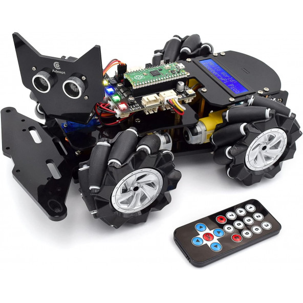 Adeept 4WD Çok Yönlü Mecanum Tekerlekler Robotik Araç Kiti