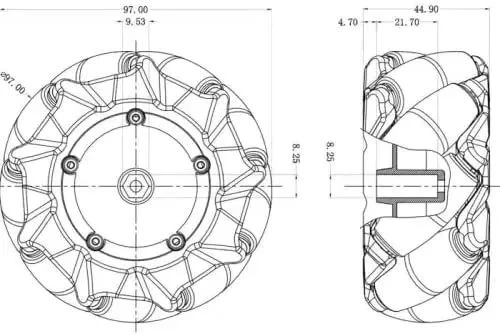 SZDoit Mecanum Wheel 4wd Metal Robot Araba Şasi Öğrenme Kiti - 7