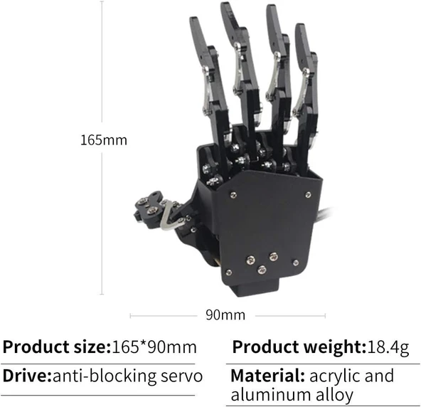 LewanSoul Robot El Beş Parmak Sadece Hareket Biyonik Robot - Sol El - 4