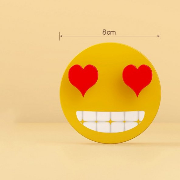 Kendinden Yapışkanlı Kalp Emojili  Askı Pratik Elbise ,Mutfak Askısı - 2