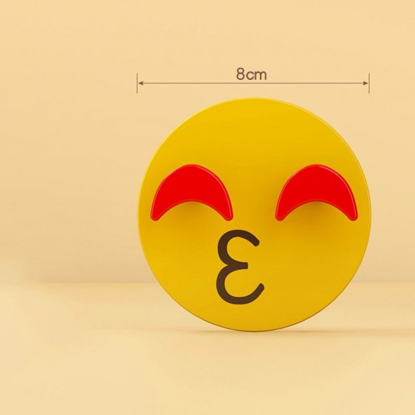Kendinden Yapışkanlı Kalp Emojili  Askı Pratik Elbise ,Mutfak Askısı - 6