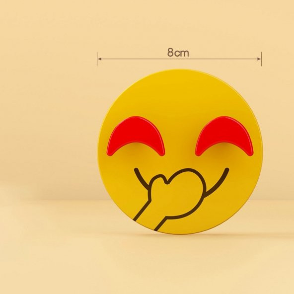 Kendinden Yapışkanlı Kalp Emojili  Askı Pratik Elbise ,Mutfak Askısı - 7
