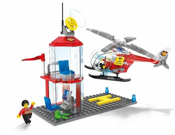 Blocki MyFireBrigade İtfaiye Helikopter Pisti KB0812