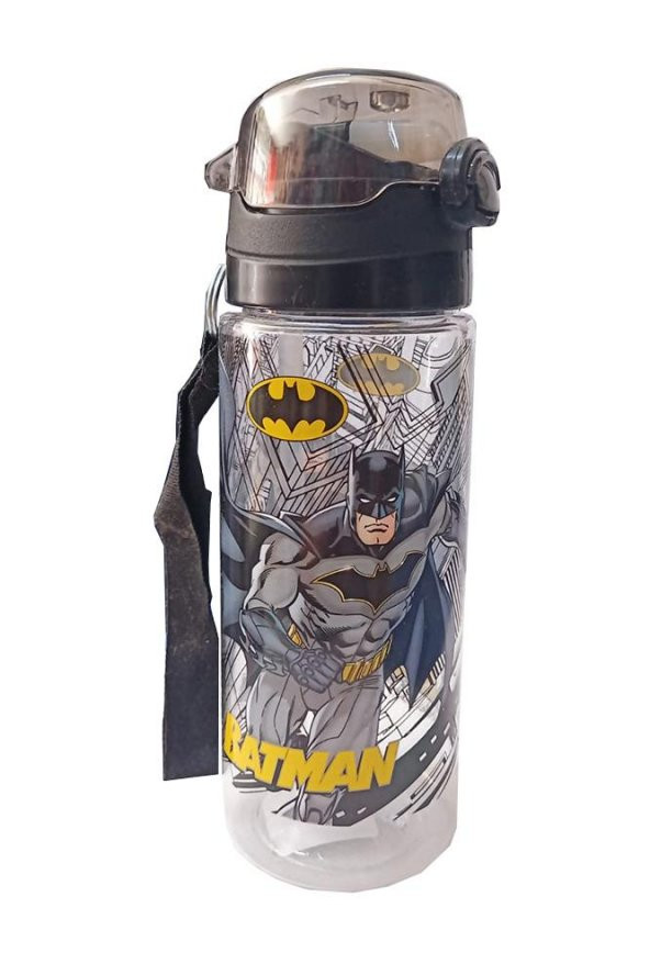 Erkek Çocuk Matara 500 ml 1 Adet Batman Plastik Lisanslı Okul Matarası Süper Kahraman Pipetli Suluk - 2