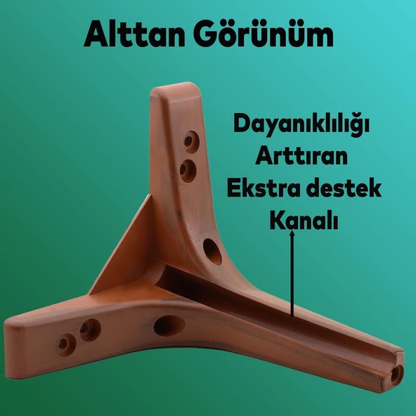 Sedef Lüks Mobilya Kanepe Tv Ünitesi Konsol Koltuk Ayağı 17 Cm Ahşap Desenli Ayakları 4 Adet - 6