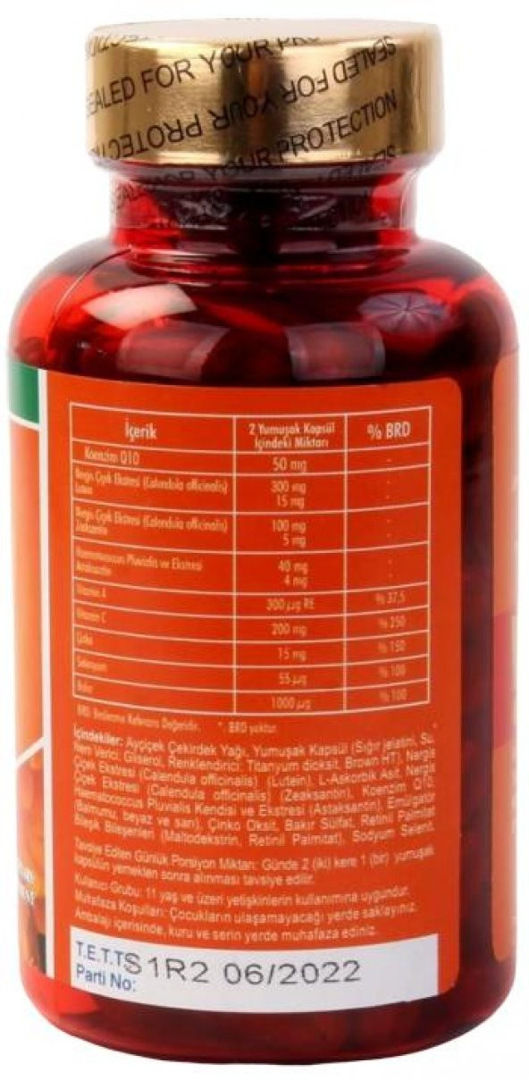 Vitapol Lutein 100 Yumuşak Kapsül Astaxanthin Zeaxanthin Coenzyme Narcissus Flower Copper - 2
