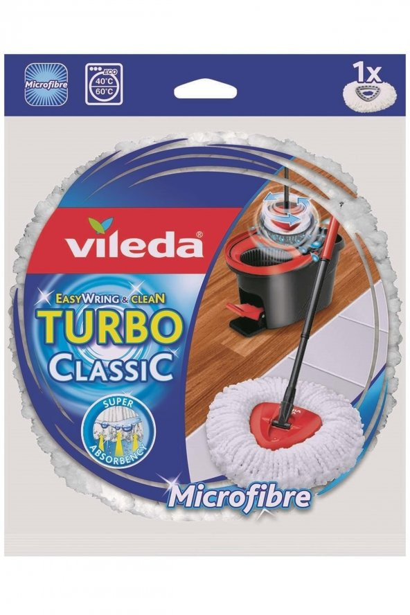 Vileda Turbo Pedallı Temizlik Seti (komple Set)+ Turbo Yedek Mop Paspas Ucu (100 Mikrofiber) - 3