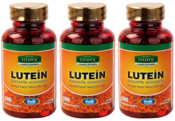 Vitapol Lutein 3x100 Yumuşak Kapsül Astaksantin Zeaksantin Koenzim Nergis Çiçek Bakır