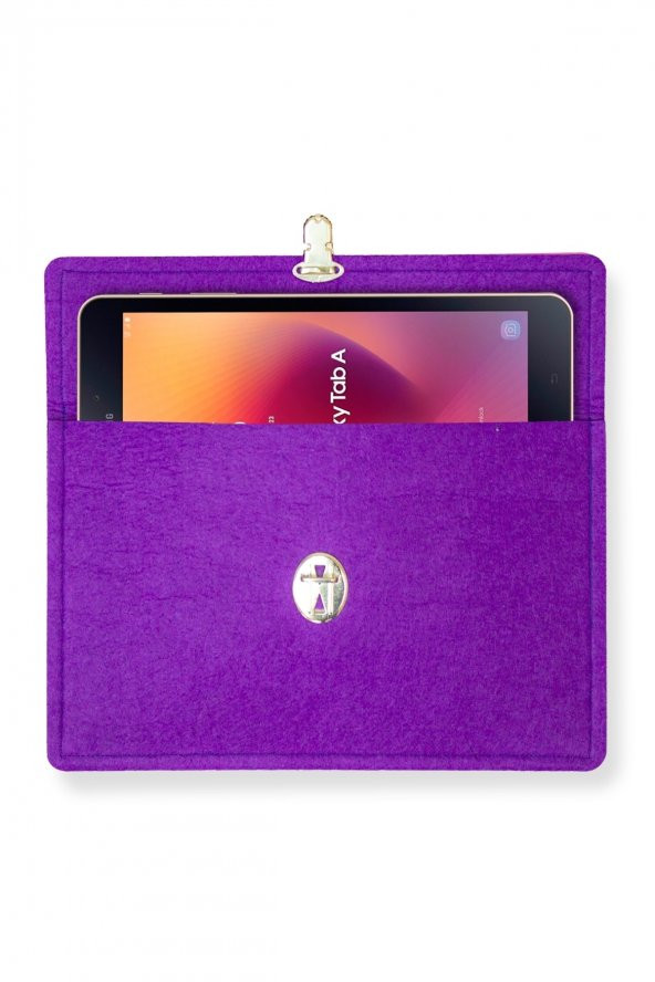 Mor Renk Keçe Tablet Taşıma El Çantası Highconcept