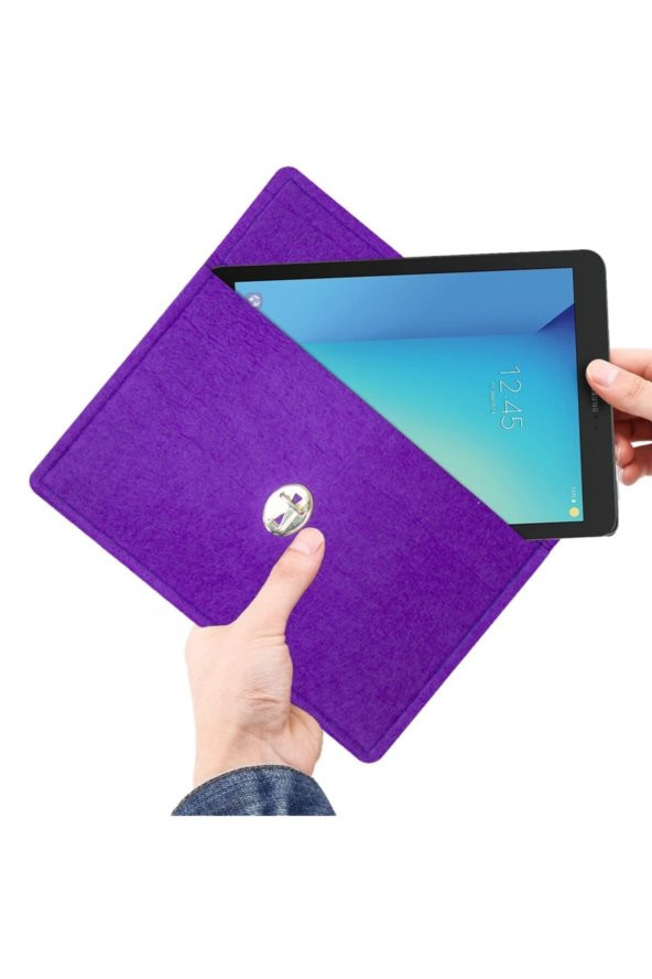 Mor Renk Keçe Tablet Taşımaya Uygun El Çantası