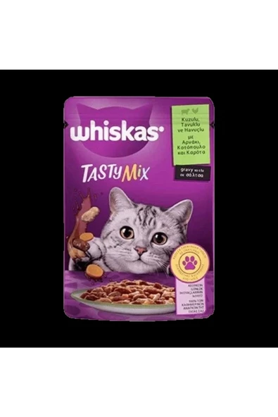 Pouch Tastymix Sos Içinde Kuzulu Tavuklu Ve Havuçlu Yetişkin Kedi Konservesi 85gr