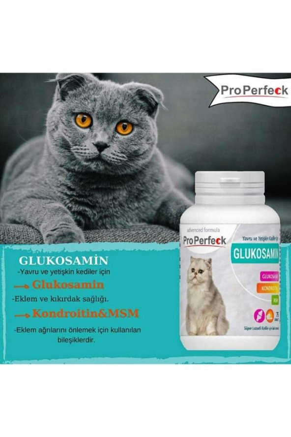 Glukosamın Tablet 75 Adet Yavru Ve Yetişkin Kediler Için Eklem Ve Kıkırdak Sağlığı Için