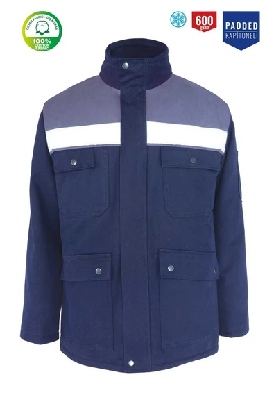 Kışlık İş Kabanı Çok Cepli Myform Marka 4111 Winto Lacivert Renk Yüzde Yüz Pamuk - 6
