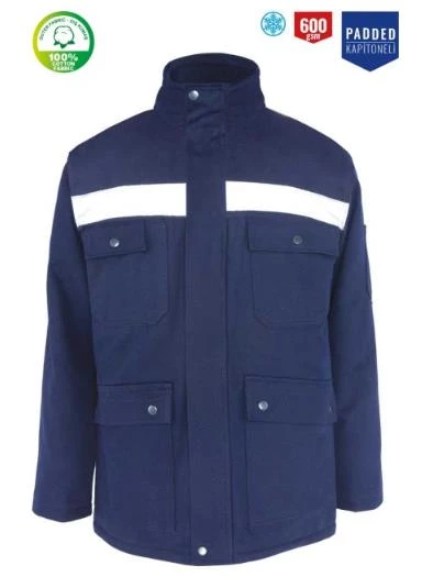 Kışlık İş Kabanı Çok Cepli Myform Marka 4111 Winto Lacivert Renk Yüzde Yüz Pamuk - 2