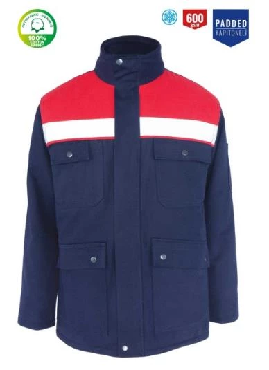 Kışlık İş Kabanı Çok Cepli Myform Marka 4111 Winto Lacivert Renk Yüzde Yüz Pamuk - 4