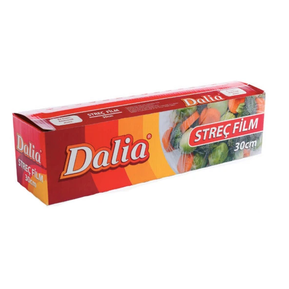 Dalia Şeffaf Mutfak Rulo Streç Film Folyo - 30 Cm. x 100 Metre - Gıdaya Uygun - 5 Paket - Resim 2