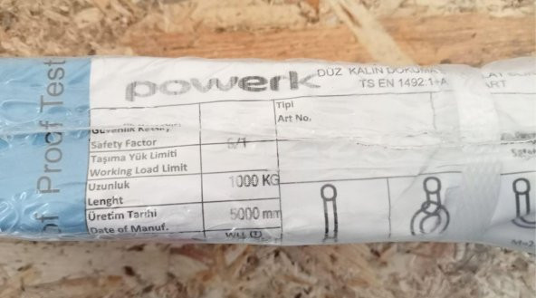 Powerk Polyester Düz Sapan 1 Ton 5 Metre 6/1 (Mor) - 3