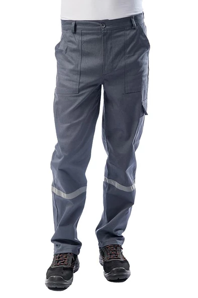 Kışlık İş Takımı Çok Cepli Reflektörlü Mont 4111 ve 7/7 İş Pantolonu 2958 Gri Renk Yüzde Yüz Pamuk - 9