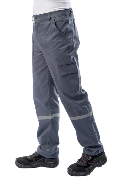 Kışlık İş Takımı Çok Cepli Reflektörlü Mont 4111 ve 7/7 İş Pantolonu 2958 Gri Renk Yüzde Yüz Pamuk - 10