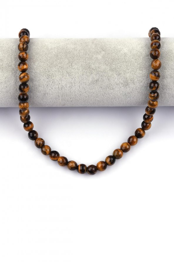 Kaplan Gözü Doğal Taş Dizi 8 mm Küre Kesim - Resim 2