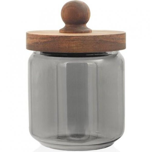 THE MİA CAM0332 AHŞAP KAPAKLI BOROSİLİKAT CAM SAKLAMA KABI 500 ML