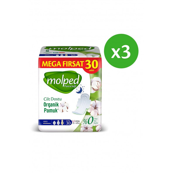 Molped Pure&soft Hijyenik Ped Gece Süper Mega Paket 90 Adet - 2