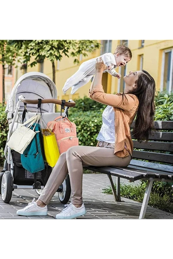 RevuBaby Bebek Arabası Çanta Asma Aparatı Puset Kancası & Bebek Arabası Askı Aparatı 5 Li Paket - 2