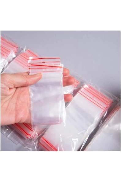 RevuBaby Kilitli Torba Şeffaf Poşet 9x7 Cm 100 Adet Kına Çerez Kuruyemiş Naylonu 9*7