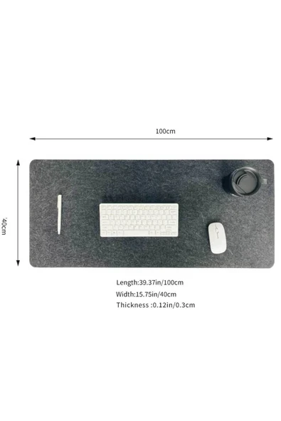 RevuBaby Oyuncu Mouse Pedi Masa Üstü Düzenleyici Mat Keçe Çalışma Masası Düzenleme 40x100 cm - 4