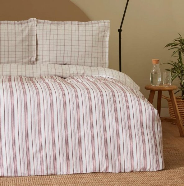 Karaca Home Nevresim Takımı Pamuk Dönüşüm Recycle Tek Kişilik Geo Bordo - 2