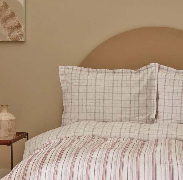 Karaca Home Nevresim Takımı Pamuk Dönüşüm Recycle Tek Kişilik Geo Bordo - 3