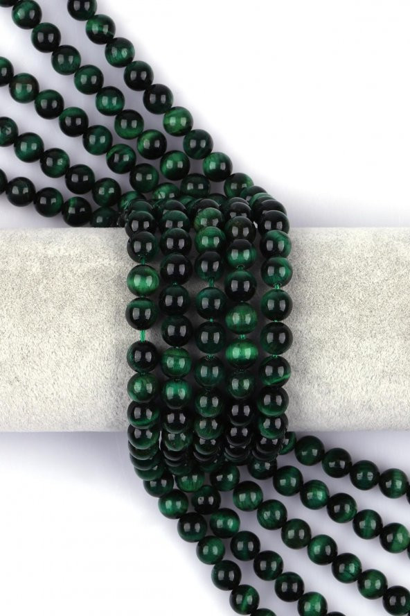 Kaplan Gözü Doğal Taş Dizi 8 mm Küre Kesim ürün görseli