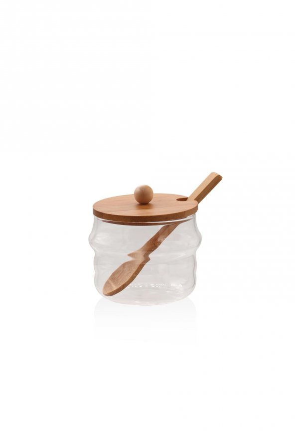 The Mia Bambu Kapaklı Borosilikat Cam Kavanoz 250 ml - 2