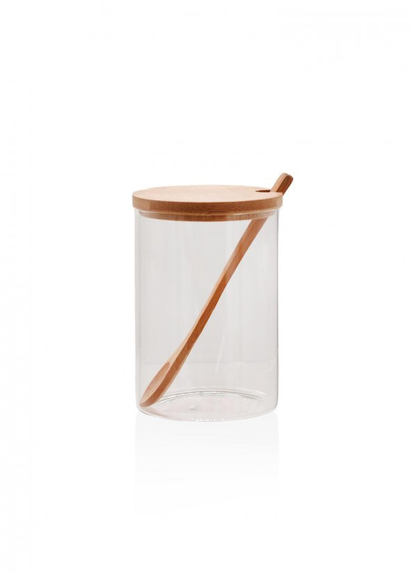 The Mia Bambu Kapaklı Borosilikat Cam Kavanoz 550 ml - 2