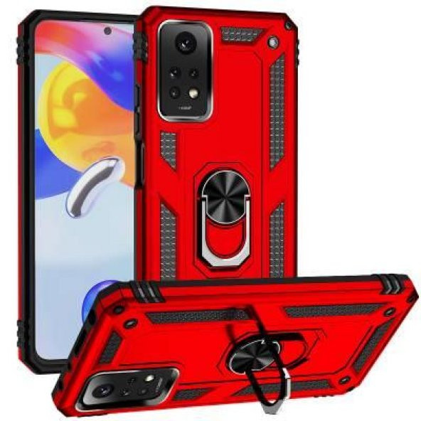 Smody Xiaomi Redmi Note 12 Pro 4G Kılıf Kamera Korumalı Sürgülü Yüzüklü Standlı Tank - 5