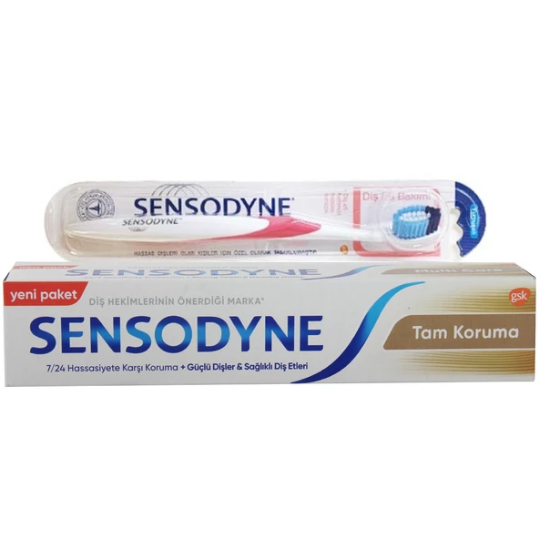 Sensodyne Tam Koruma Diş Macunu 75 ml + Diş Eti Bakımı Fırçası Yumuşak - 3