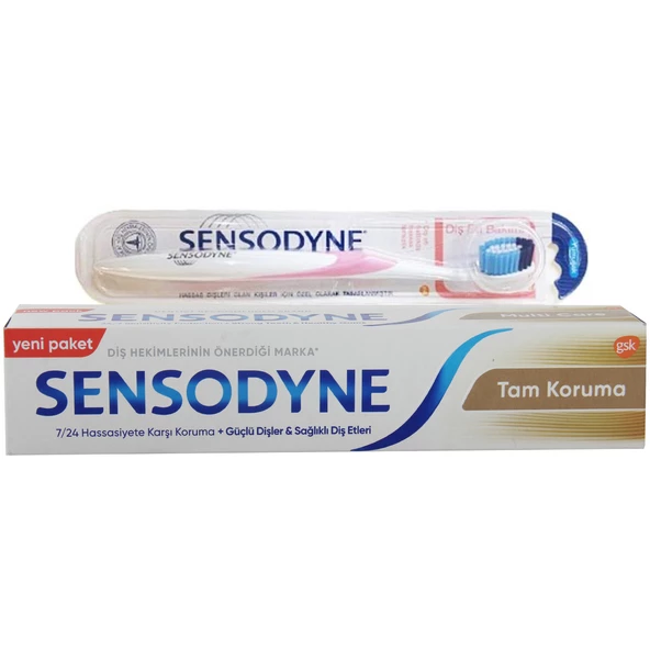 Sensodyne Tam Koruma Diş Macunu 75 ml + Diş Eti Bakımı Fırçası Yumuşak - 5