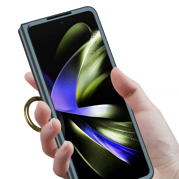 Galaxy Z Fold 5 Kılıf Zore Kıpta Yüzüklü Flip Sert Kılıf - 6
