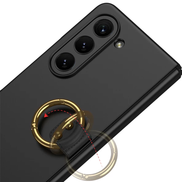 Galaxy Z Fold 5 Kılıf Zore Kıpta Yüzüklü Flip Sert Kılıf - 7