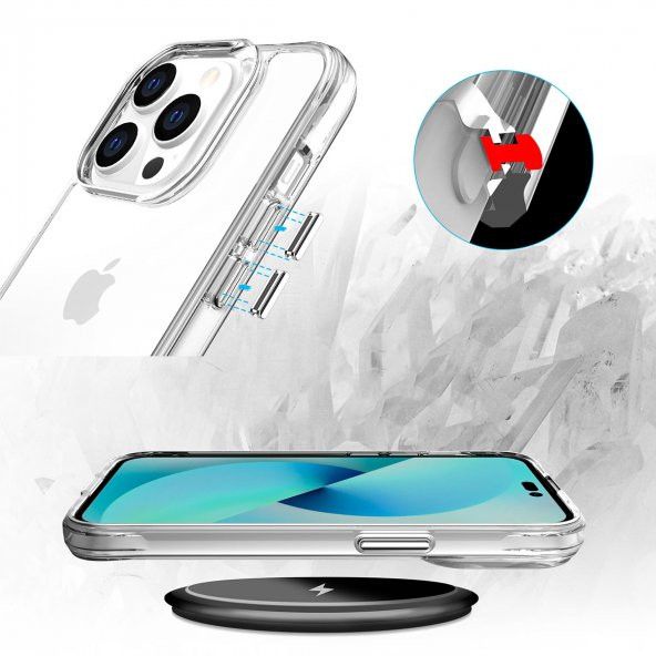 Apple iPhone 13 Pro Max Kılıf Zore Şeffaf Ultra İnce Airbag Tasarımlı Okka Kılıf - 7