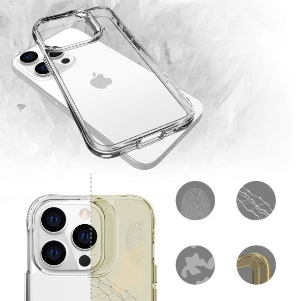 Apple iPhone 13 Pro Max Kılıf Zore Şeffaf Ultra İnce Airbag Tasarımlı Okka Kılıf - 9