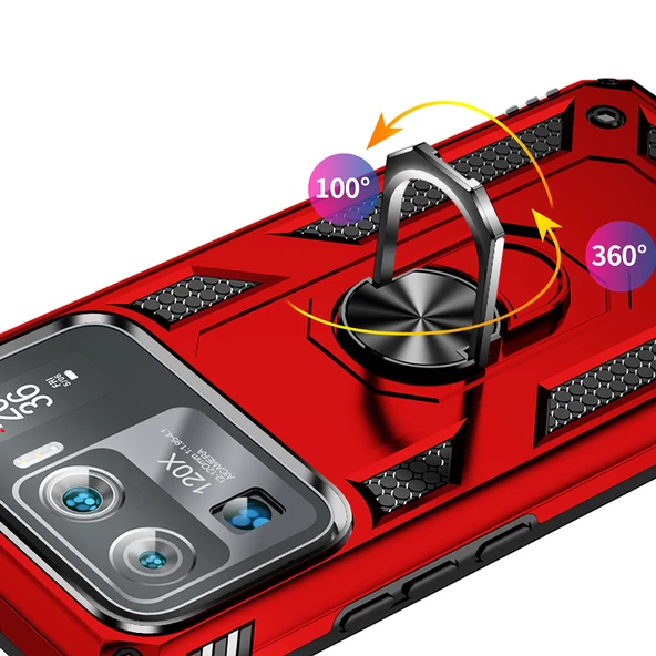 Xiaomi Mi 11 Ultra Kılıf Zore Vega Yüzük Standlı Zırh Kılıf - 9