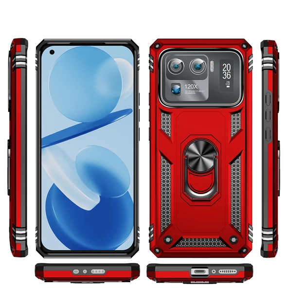 Xiaomi Mi 11 Ultra Kılıf Zore Vega Yüzük Standlı Zırh Kılıf - 5